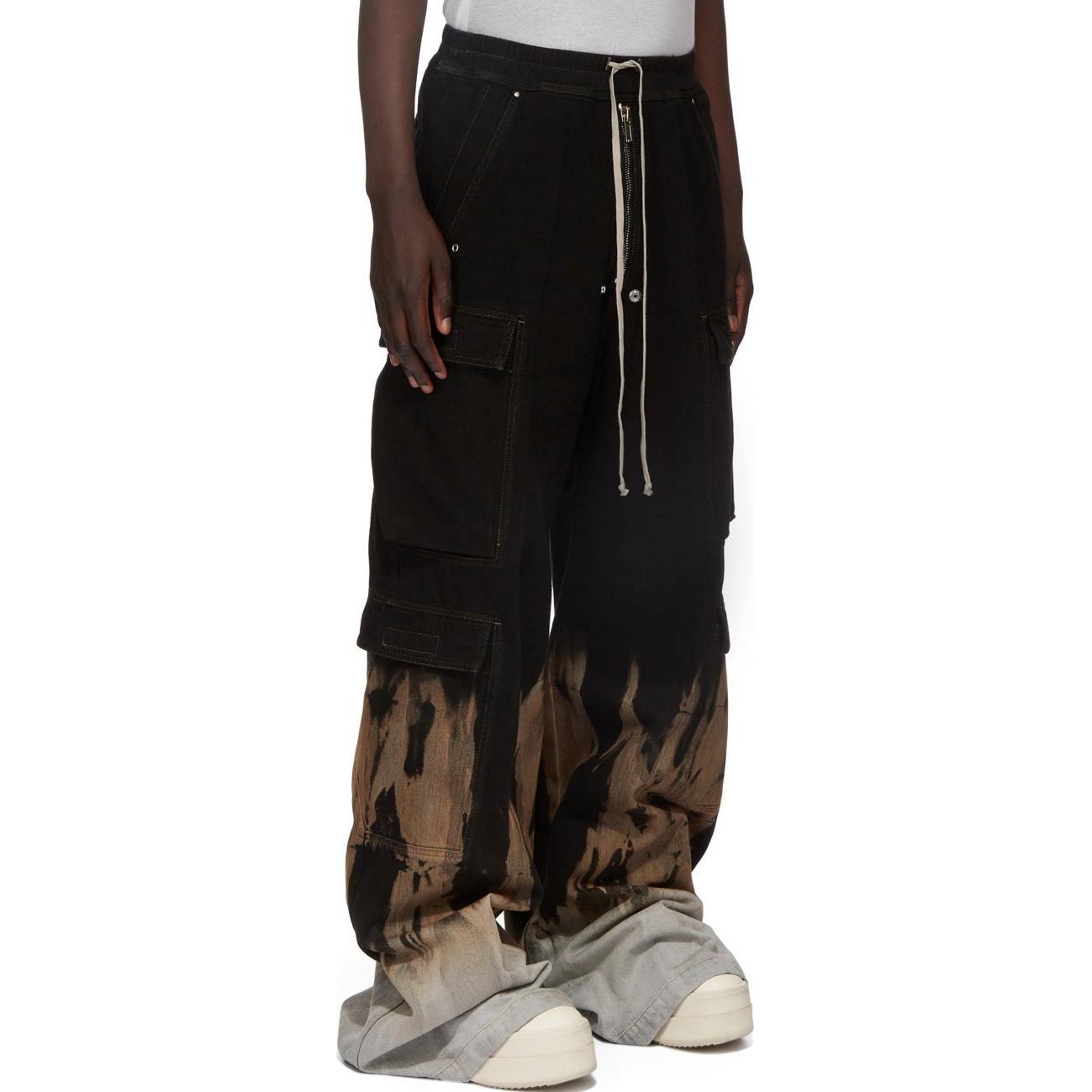 Purchase Rick Owens DRKSHDW FW24 彈性腰寬褲鉚釘牛仔褲 黑色 DU02D2398BSUN-0983