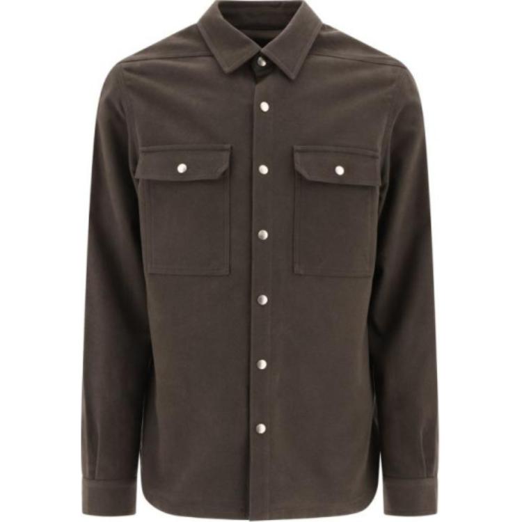 Rick Owens DRKSHDW FW24 Grey Single-Breasted Collar Jacket for Men RU02D6729TB-78