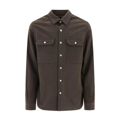 Rick Owens DRKSHDW FW24 Grey Single-Breasted Collar Jacket for Men RU02D6729TB-78