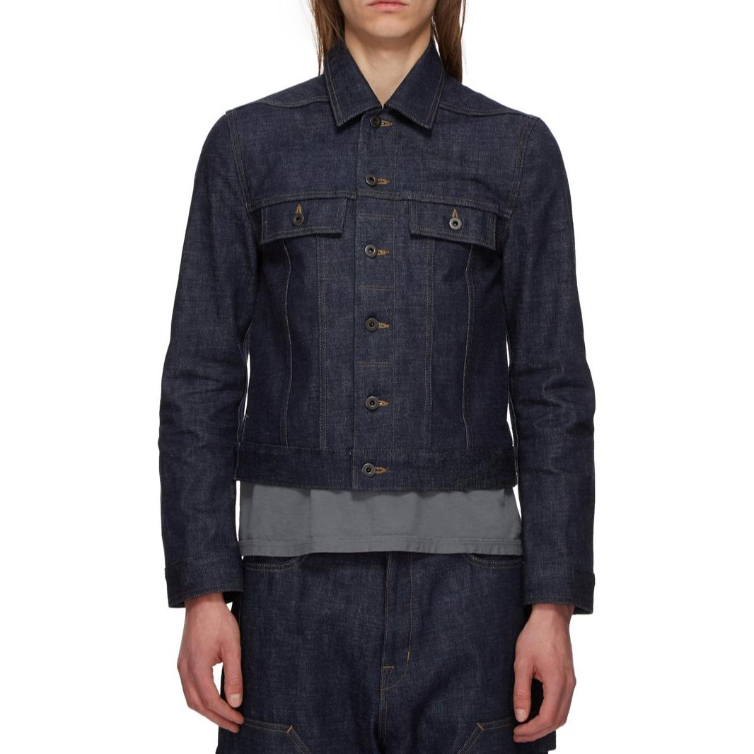 Rick Owens DRKSHDW FW24 Indigo Long-Sleeve Jacket with Side Pockets DL02D4788RAWJP-26