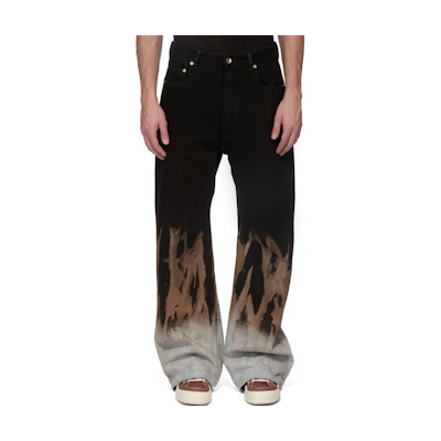 Rick Owens DRKSHDW FW24 Loose Fit Mid-Rise Studded Jeans Black Menswear DU02D2351BSUN-0983
