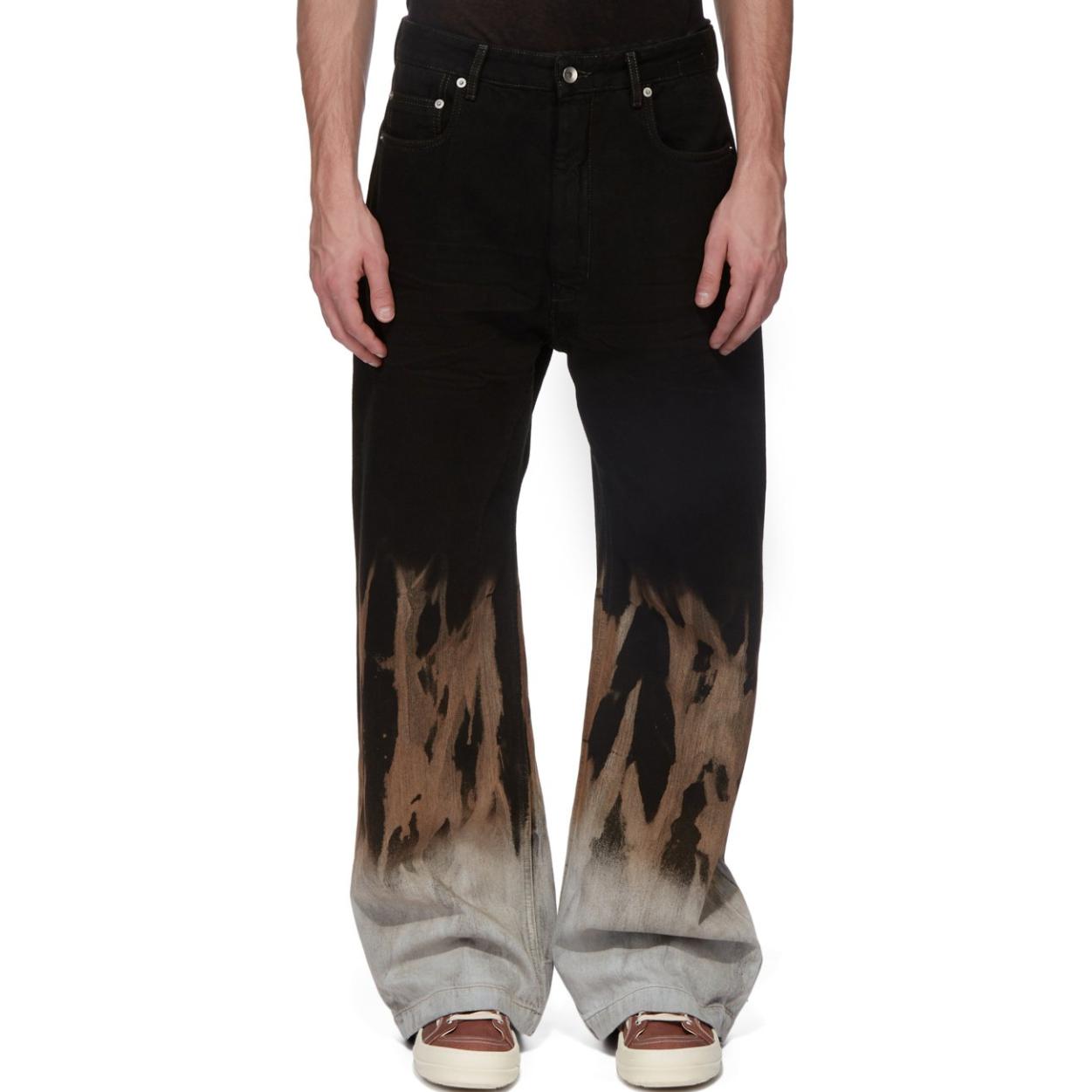 Order Rick Owens DRKSHDW FW24松紧中腰黑色铆钉牛仔裤男装 DU02D2351BSUN-0983