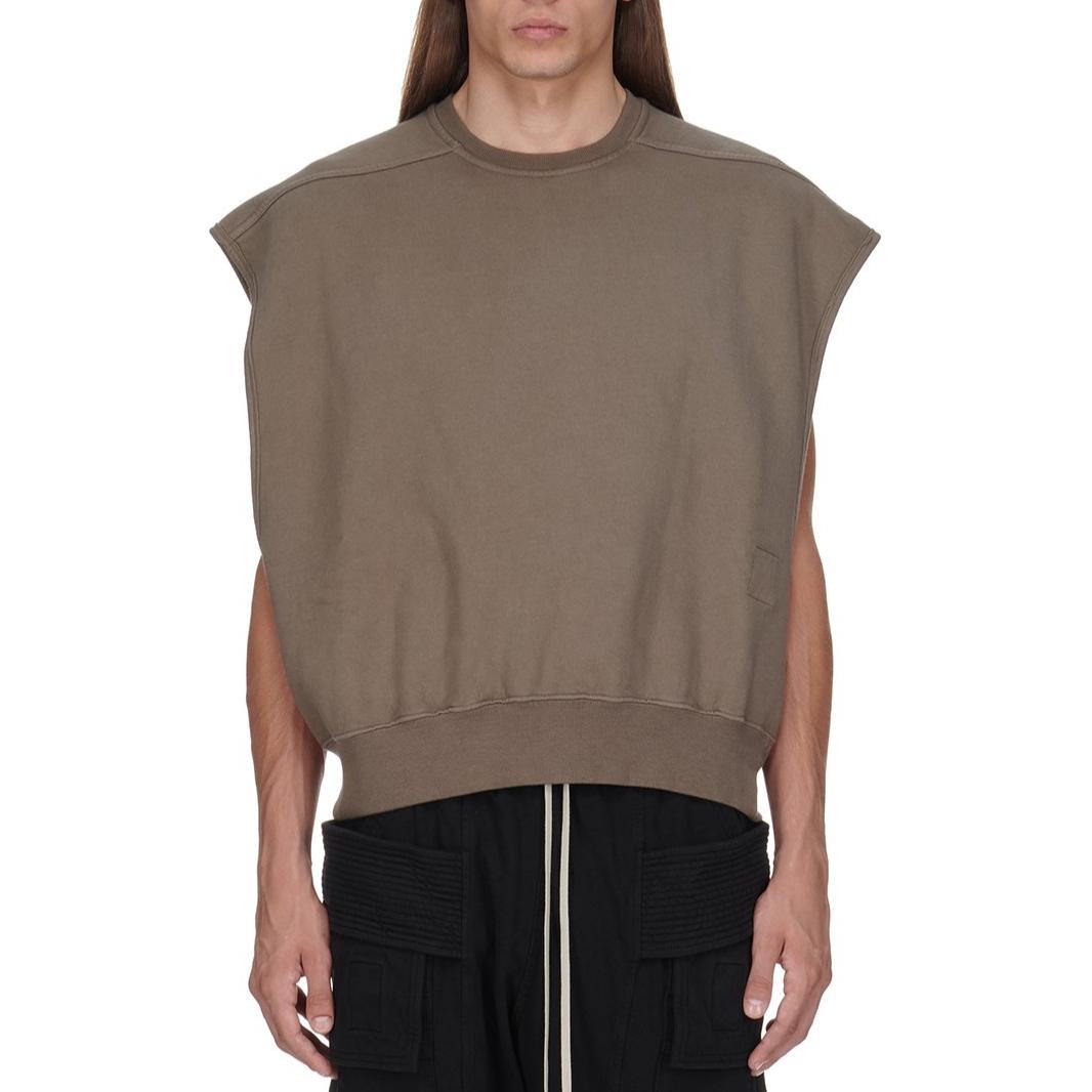 Rick Owens DRKSHDW FW24 Oversized Sleeveless Crewneck Sweatshirt Dark Grey Men DU02D2160F-34