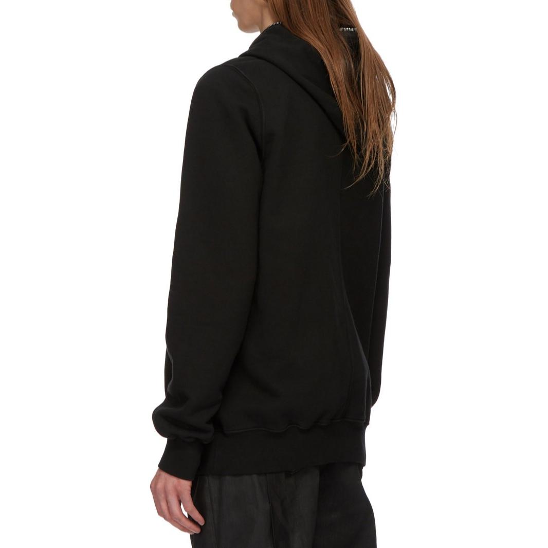 Lookbook Rick Owens DRKSHDW FW24男士黑色宽松连帽拉链卫衣 DU02D2283F-09