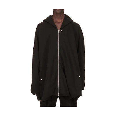 Rick Owens DRKSHDW FW24 Oversized Zip Hoodie Jacket Black DU02D2278FEP1-0908