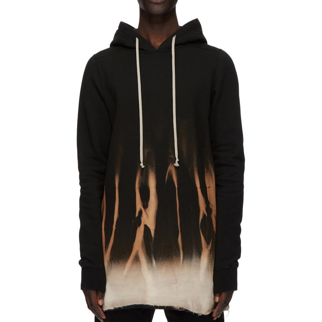 Rick Owens DRKSHDW FW24 Pullover Graphic Hoodie Black Long Sleeve DU02D2285FSUN-0983