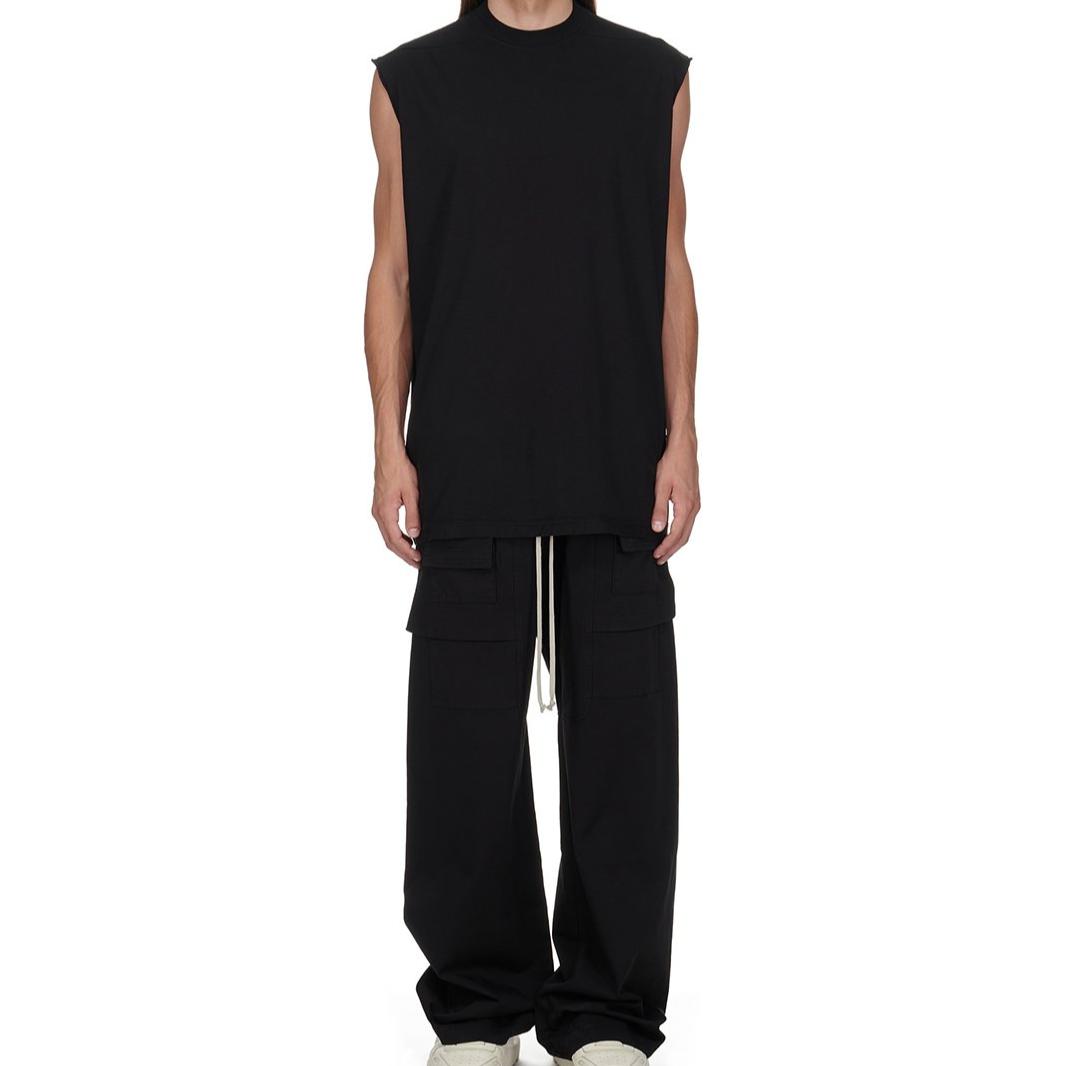 Shop Rick Owens DRKSHDW Seluar Hitam Lelaki Fit Santai Elastik Pinggang FW24 DU02D2394TW-09