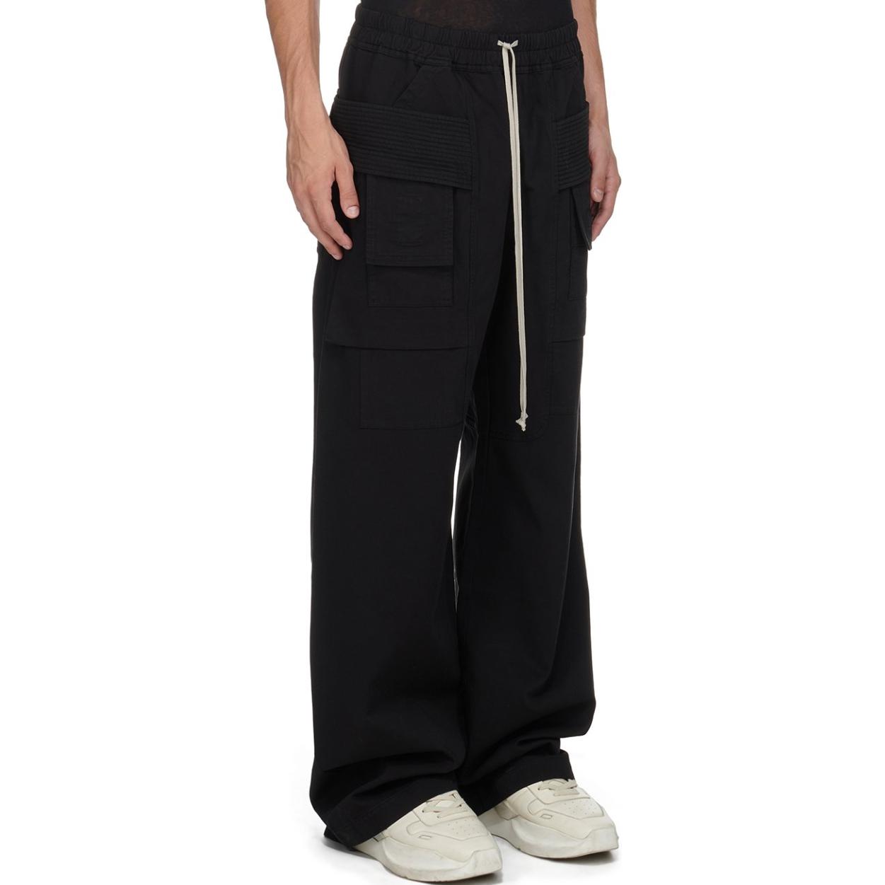 Purchase Rick Owens DRKSHDW Seluar Hitam Lelaki Fit Santai Elastik Pinggang FW24 DU02D2394TW-09