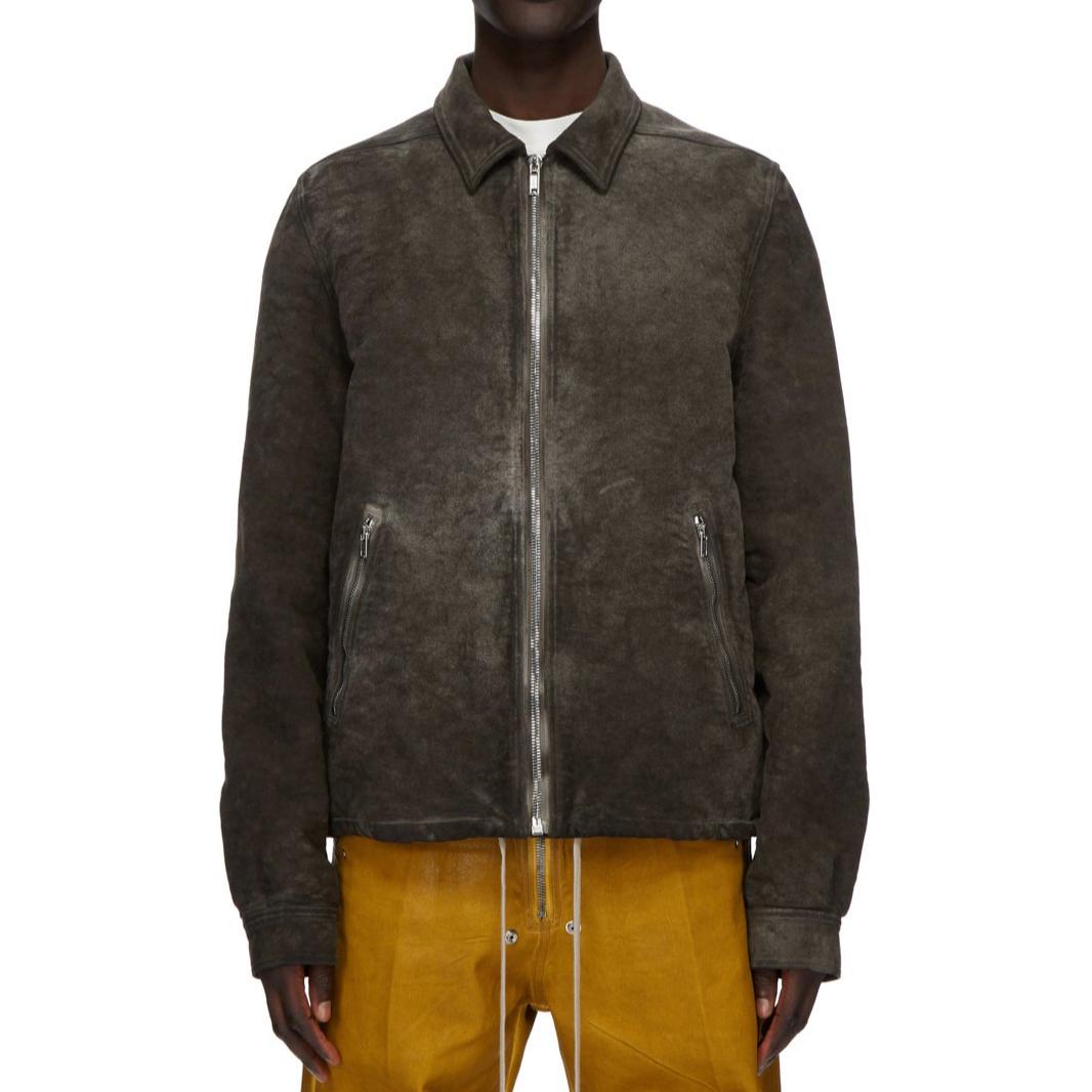 Order Rick Owens DRKSHDW FW24 男士深灰色软拉链口袋棉夹克 DU02D2783MO-34