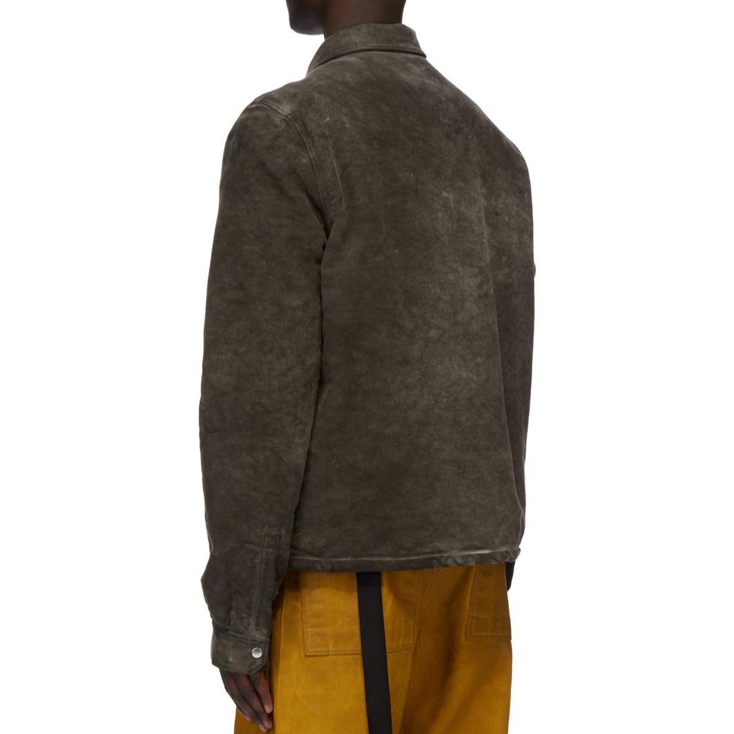 Lookbook Rick Owens DRKSHDW FW24 男士深灰色软拉链口袋棉夹克 DU02D2783MO-34