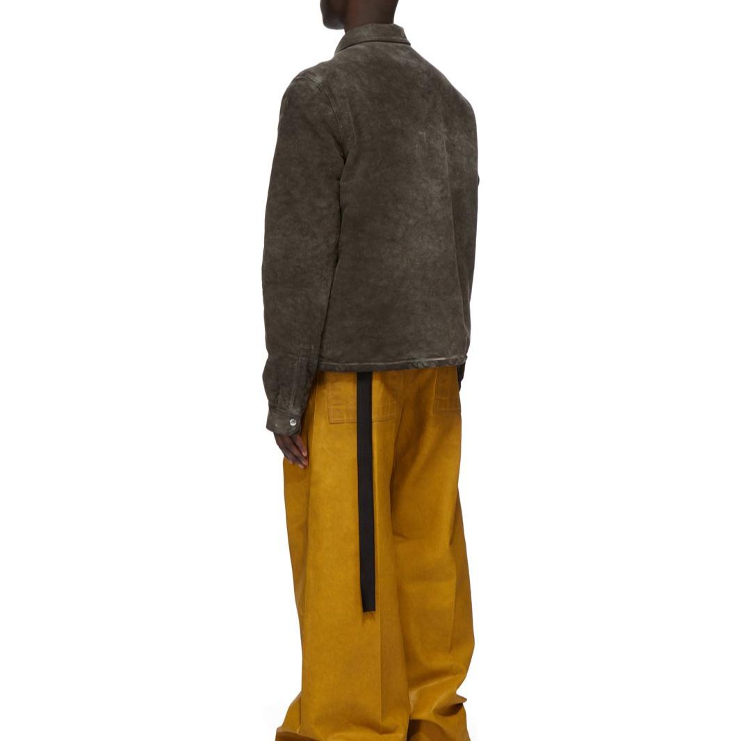 Purchase Rick Owens DRKSHDW FW24 男士深灰色软拉链口袋棉夹克 DU02D2783MO-34