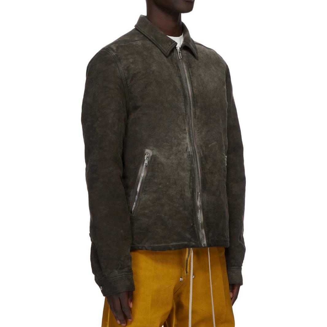 Details for Rick Owens DRKSHDW FW24 男士深灰色软拉链口袋棉夹克 DU02D2783MO-34