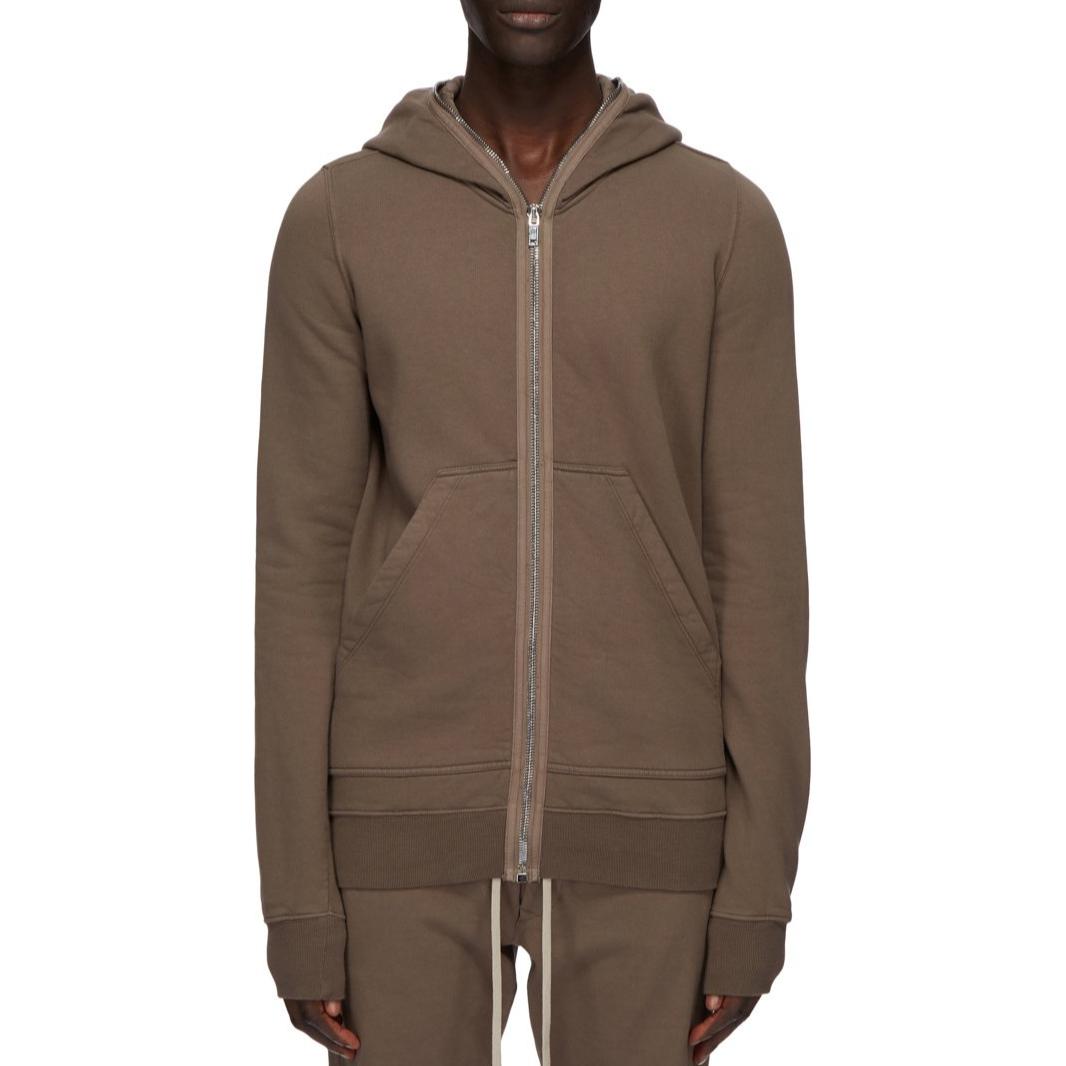 Rick Owens DRKSHDW FW24 Solid Ribbed Zip Hoodie Men’s Dark Gray DU02D2291F-34