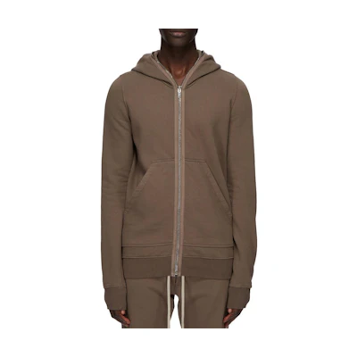 Rick Owens DRKSHDW FW24 Solid Ribbed Zip Hoodie Men’s Dark Gray DU02D2291F-34