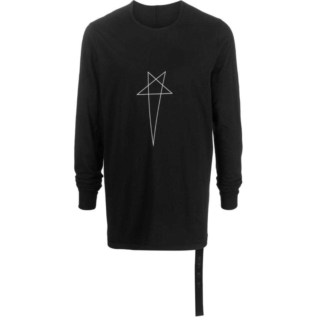 Rick Owens DRKSHDW Graphic Print Crewneck Long Sleeve Sweatshirt 23ADU02C5260RNEP30908