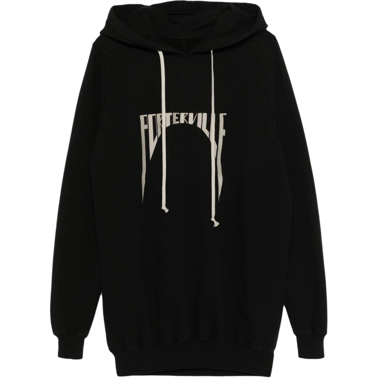 Rick Owens DRKSHDW Graphic Print Pullover Hoodie Black DU01E3262FEP1P-0908