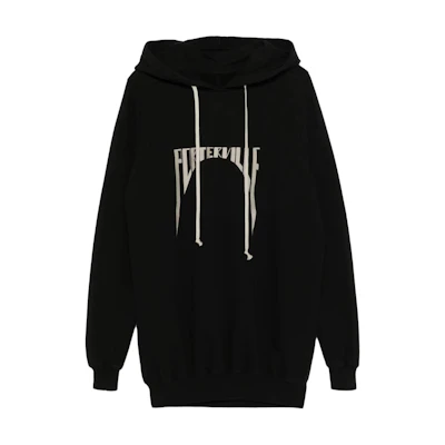 Rick Owens DRKSHDW Graphic Print Pullover Hoodie Black DU01E3262FEP1P-0908