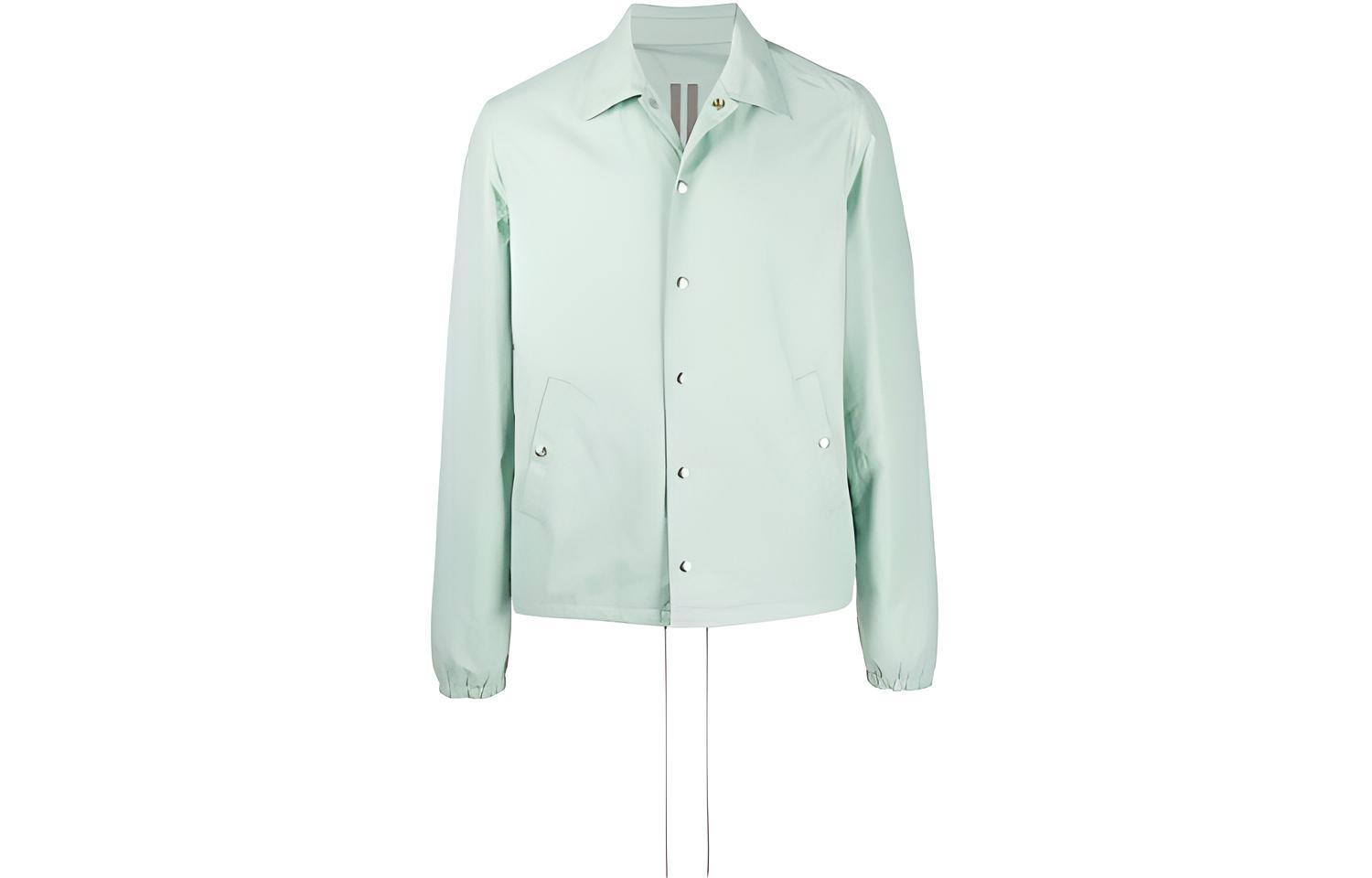 Rick Owens DRKSHDW Green Collared Button-Up Shirt Jacket DU20F1770CN-65