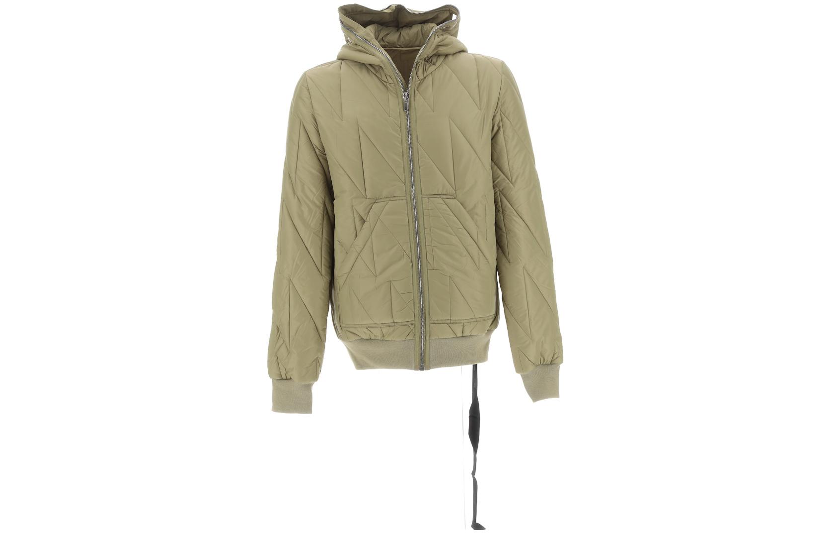 Rick Owens DRKSHDW Green Solid Color Zip-Up Hoodie Jacket DU02C5773NPQ25