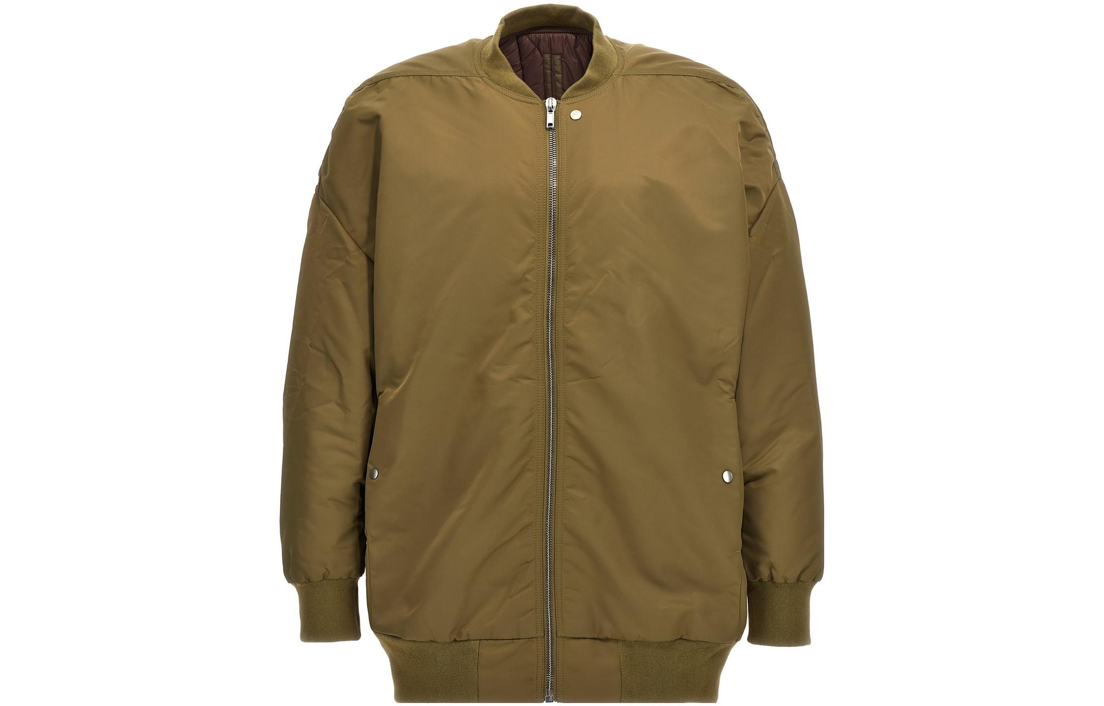 Rick Owens DRKSHDW Green Solid Zip-Up Crewneck Jacket DU02C5776BR2543