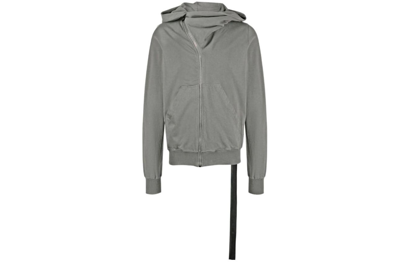 Rick Owens DRKSHDW Grey Fitted Zip Hoodie for Men DU02C5286RIG-96