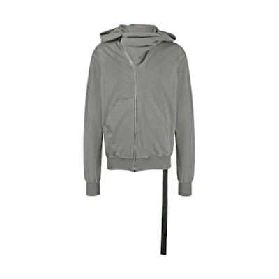 Rick Owens DRKSHDW Grey Fitted Zip Hoodie for Men DU02C5286RIG-96