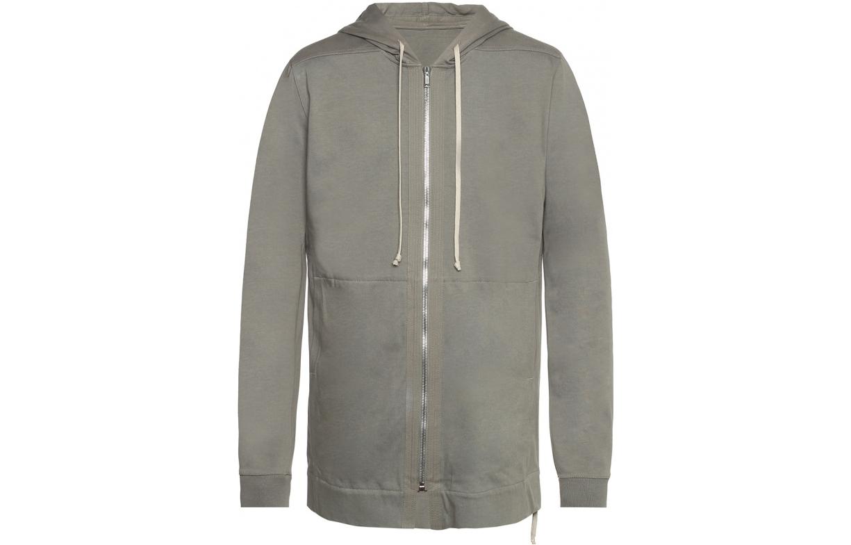 Rick Owens DRKSHDW Grey Mid-Length Hooded Zip Jacket for Men DU02C5292RIG-96