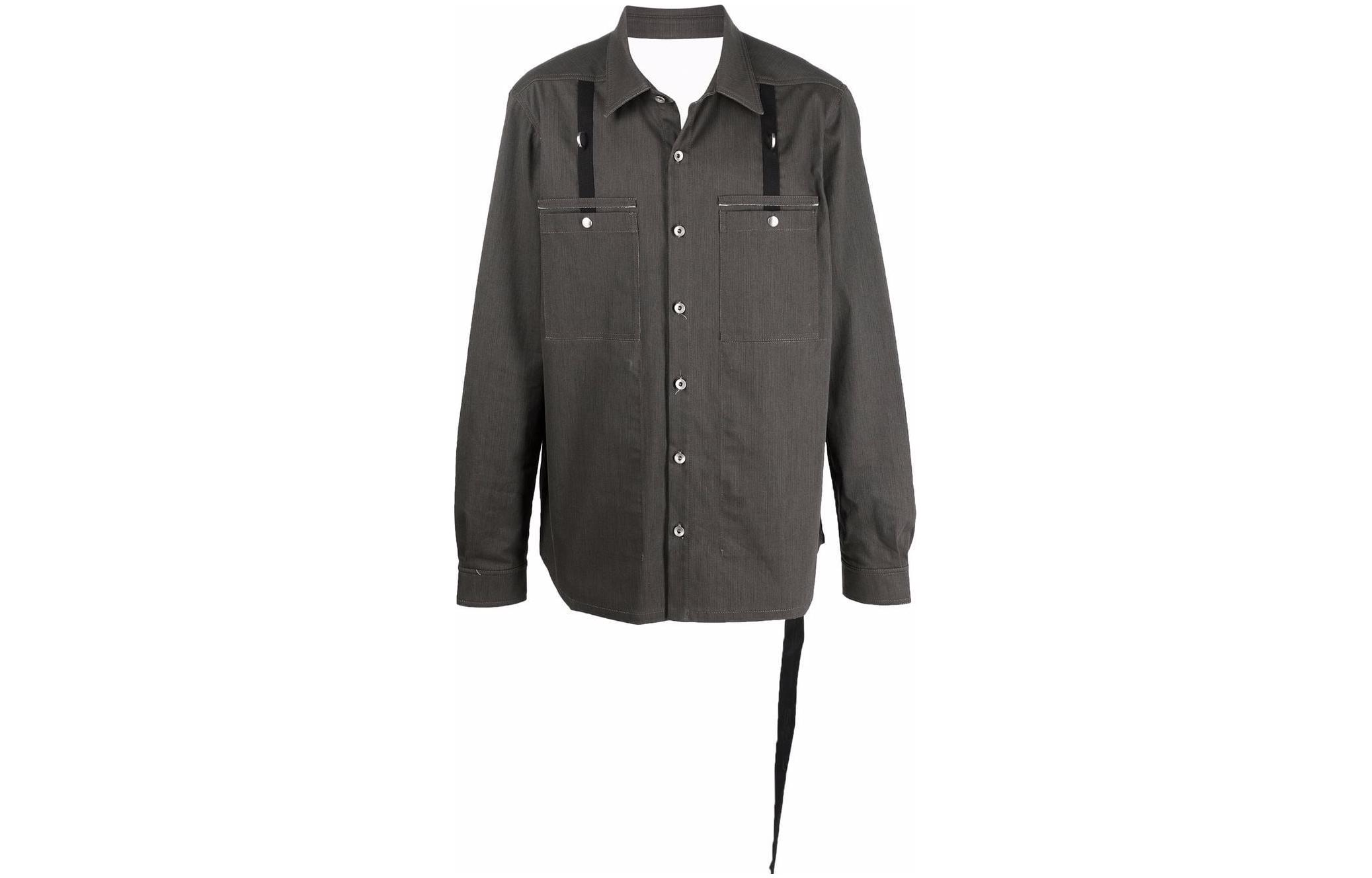 Rick Owens DRKSHDW Grey Monochrome Single-Breasted Collar Jacket DU01B7755SDC-51