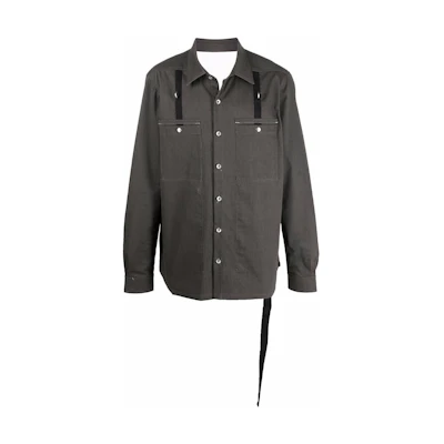 Rick Owens DRKSHDW Grey Monochrome Single-Breasted Collar Jacket DU01B7755SDC-51