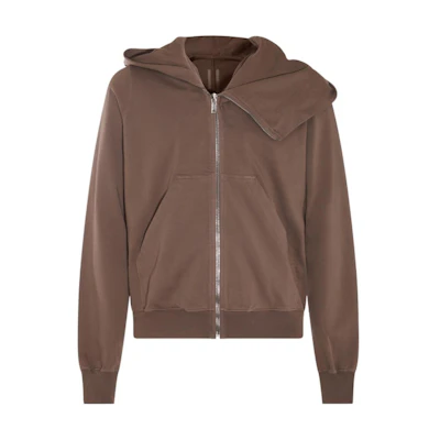 Rick Owens DRKSHDW Grey Solid Color Zip Hoodie Jacket DU01D1286RIG-34