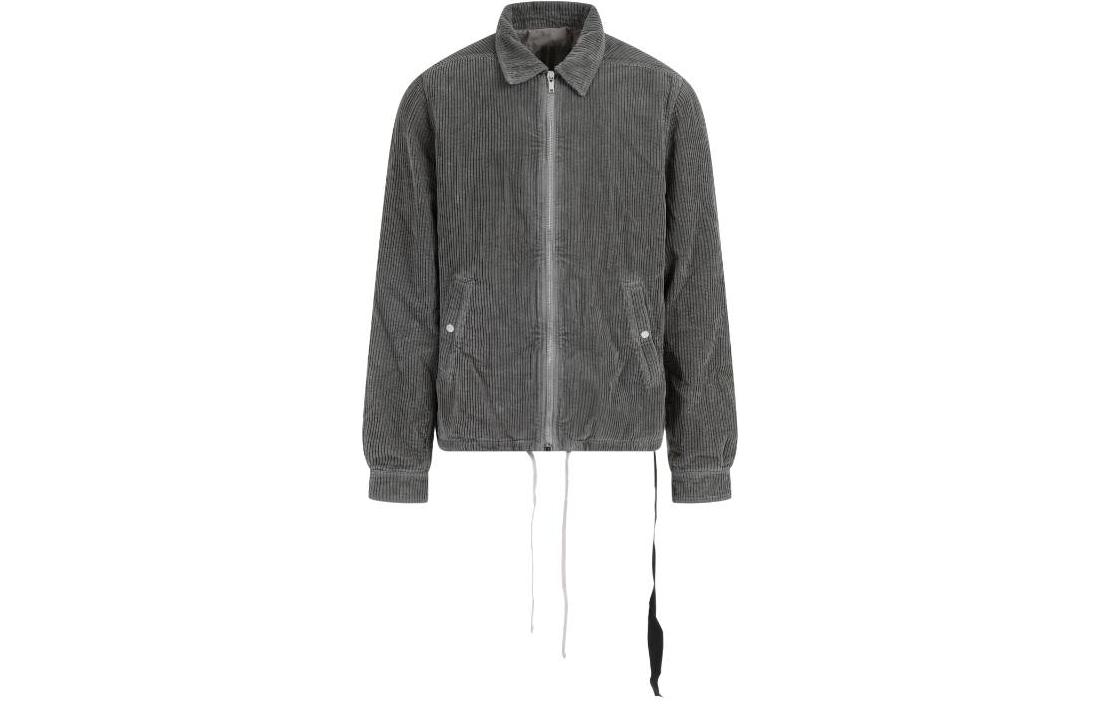 Rick Owens DRKSHDW Grey Zip-Up Jacket with Pleated Wrinkle Effect DU02C5783HC-96
