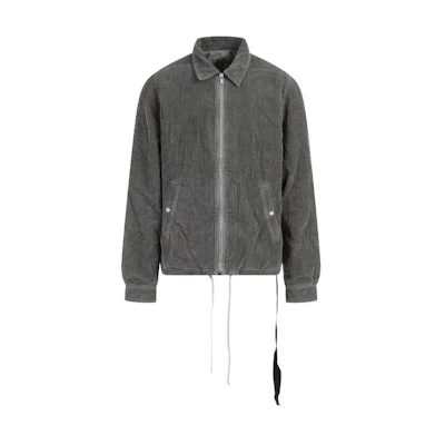 Rick Owens DRKSHDW Grey Zip-Up Jacket with Pleated Wrinkle Effect DU02C5783HC-96