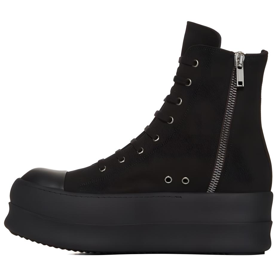 Buy リック オウエンス DRKSHDW ハイカット黒キャンバス DU02C5831DO-999