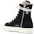 Rick Owens DRKSHDW High-Top 'Black Comfort' Lelaki Kasut Hitam Tinggi. DU02C5800DOES1-911