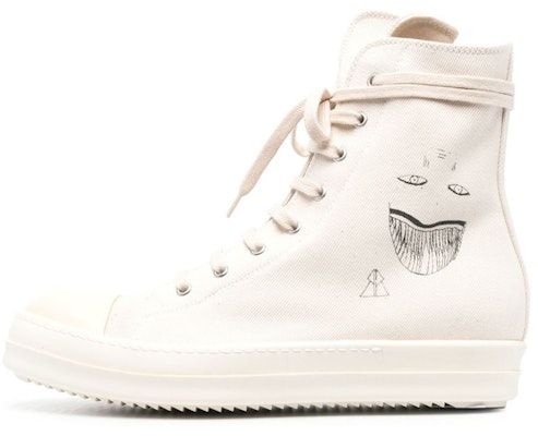 瑞克·歐文斯 DRKSHDW DRKSHDW 高幫系帶 時尚板鞋 男款 白色 Buy 瑞克·歐文斯 DRKSHDW DRKSHDW 高幫系帶 時尚板鞋 男款 白色