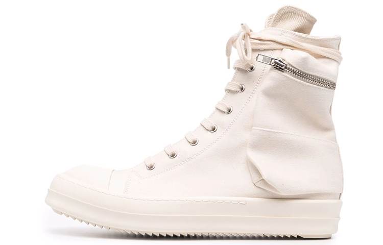 Rick Owens DRKSHDW High-Top Canvas Shoes White Skate 'White Pink'