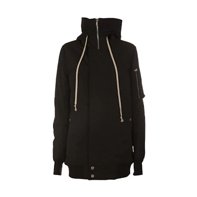 Rick Owens DRKSHDW High Neck Zipped Jacket Black DS17F2712MU-09