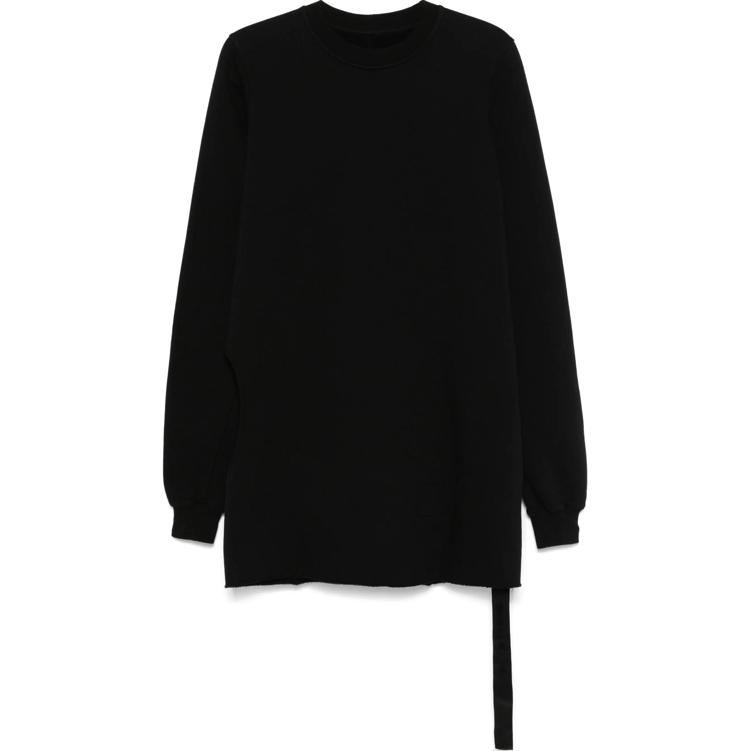 Rick Owens DRKSHDW Jacquard Logo Crewneck Long Sleeve Sweatshirt Black DU02D2268F09