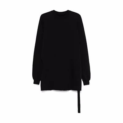 Rick Owens DRKSHDW Jacquard Logo Crewneck Long Sleeve Sweatshirt Black DU02D2268F09