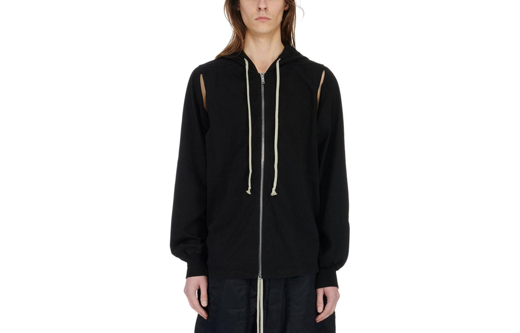 Rick Owens DRKSHDW Jumbo Hoodie Heavy Cotton Zip Jacket Black Long Sleeve DU02C5292RIG-09