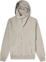 Rick Owens DRKSHDW Khaki Asymmetric Zip Hoodie DU20F1286-F-74 Rick Owens DRKSHDW Khaki Asymmetric Zip Hoodie DU20F1286-F-74