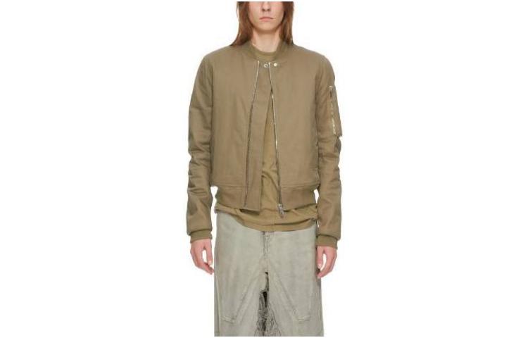 Rick Owens DRKSHDW Khaki Zip-Up Baseball Collar Jacket DU02C5771TW-2543