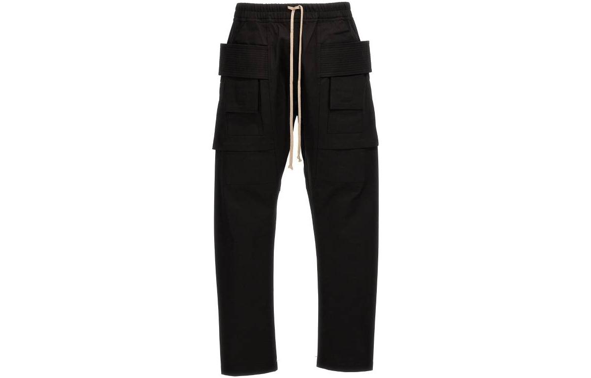 Order Rick Owens DRKSHDW 系带直筒口袋裤 黑色 DU02C5376TW-09