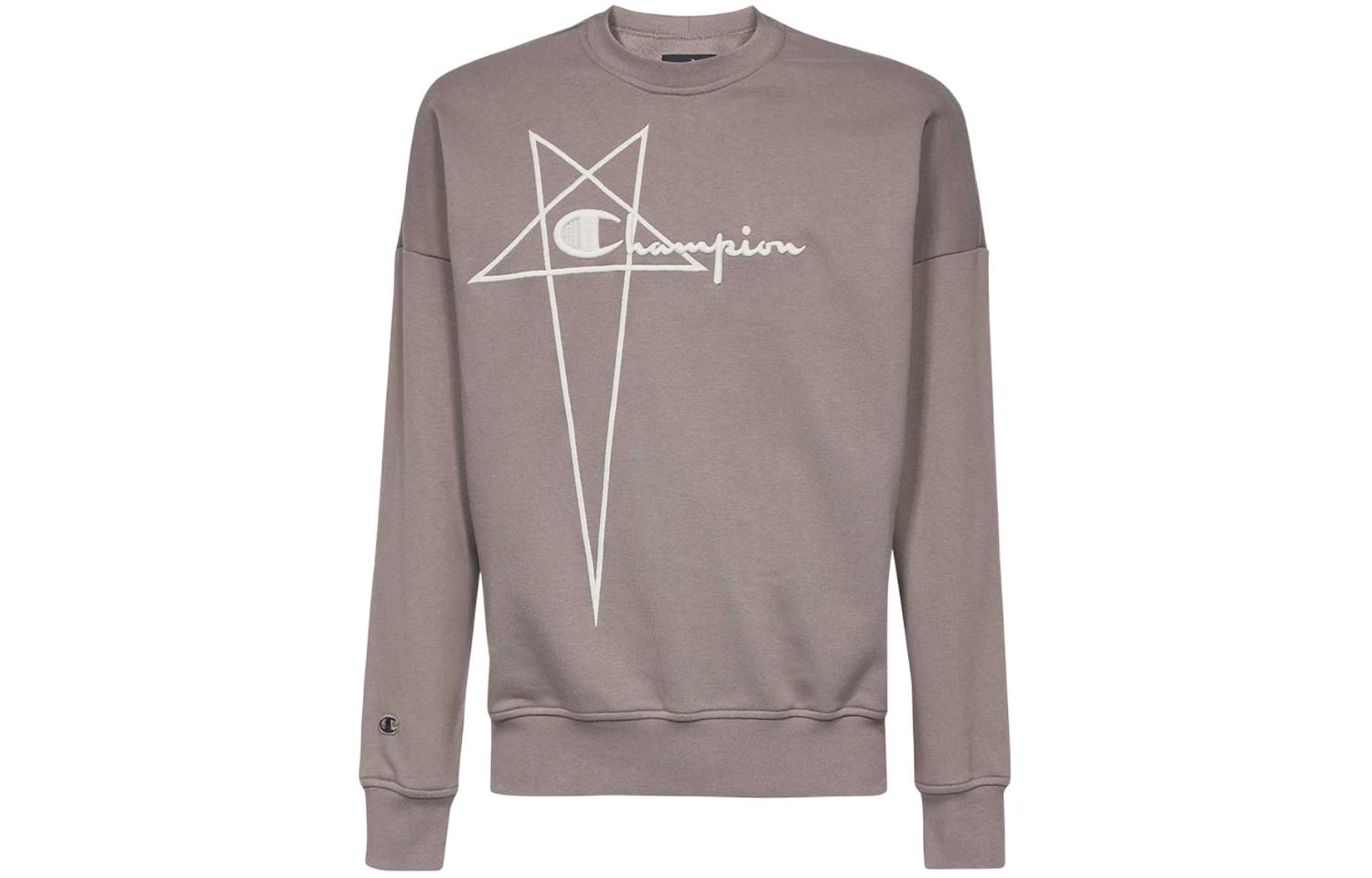 Rick Owens DRKSHDW Letter Print Crewneck Long Sleeve Sweatshirt Brown CM02C9225CHFE-34