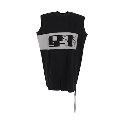 Rick Owens DRKSHDW Letter Print Sleeveless Tank Top Black DU02C5158RNEP2-0908