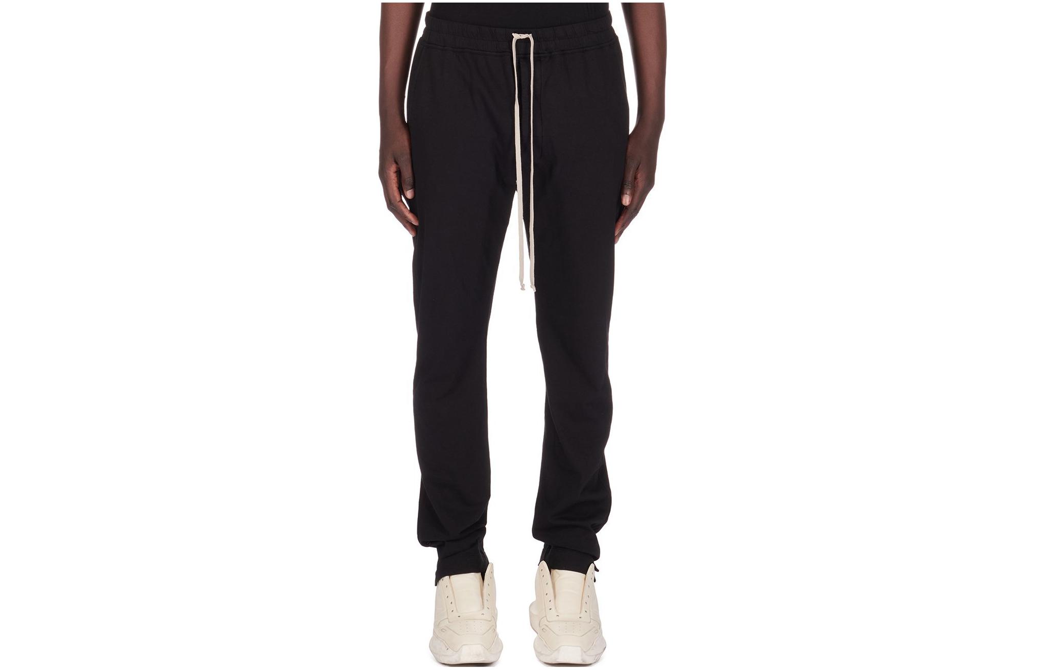 Order Rick Owens DRKSHDW Celana Lido Berlin Drawstring Mid-Rise Cotton Jersey Hitam DU01D1392RN-09