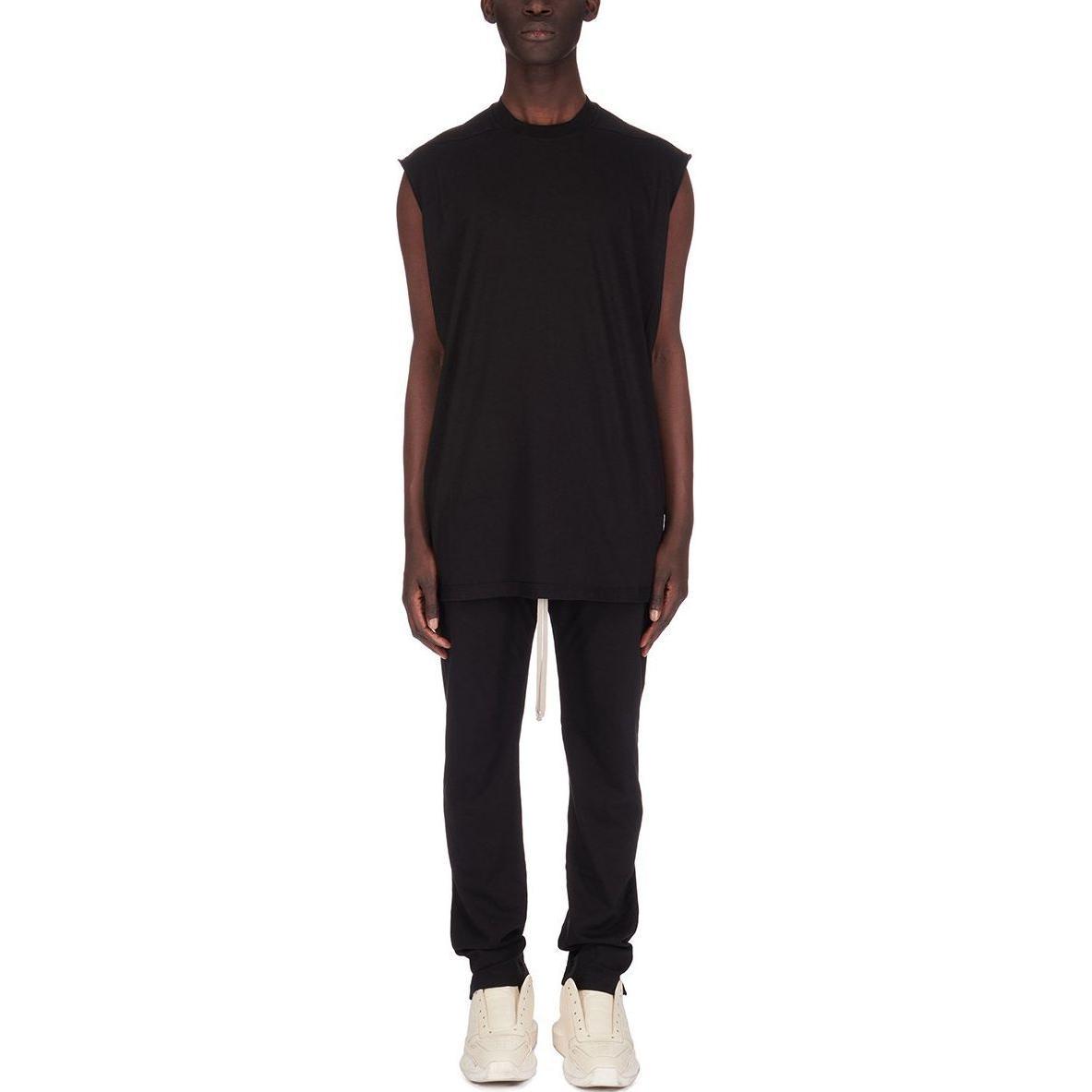 Lookbook Rick Owens DRKSHDW Celana Lido Berlin Drawstring Mid-Rise Cotton Jersey Hitam DU01D1392RN-09