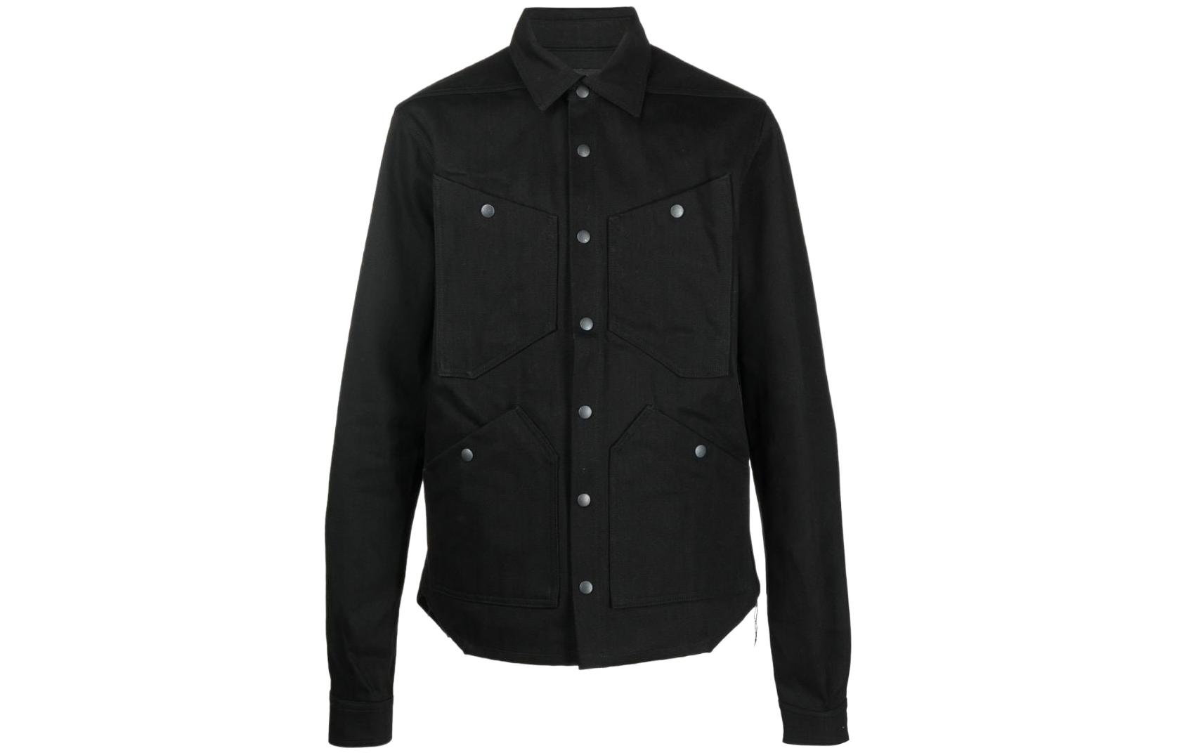 Rick Owens DRKSHDW Loose-Fit Cotton Shirt Jacket with Patch Pockets DL02B1799HBLKJP09