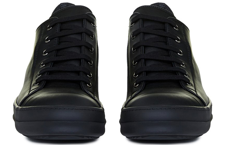 Lookbook RICK OWENS Tecuatl 皮革低筒運動鞋 黑