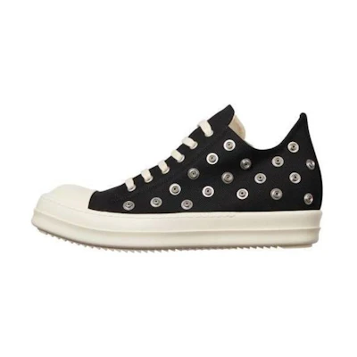 Rick Owens DRKSHDW Low Sneaks Eyelet Black Milk